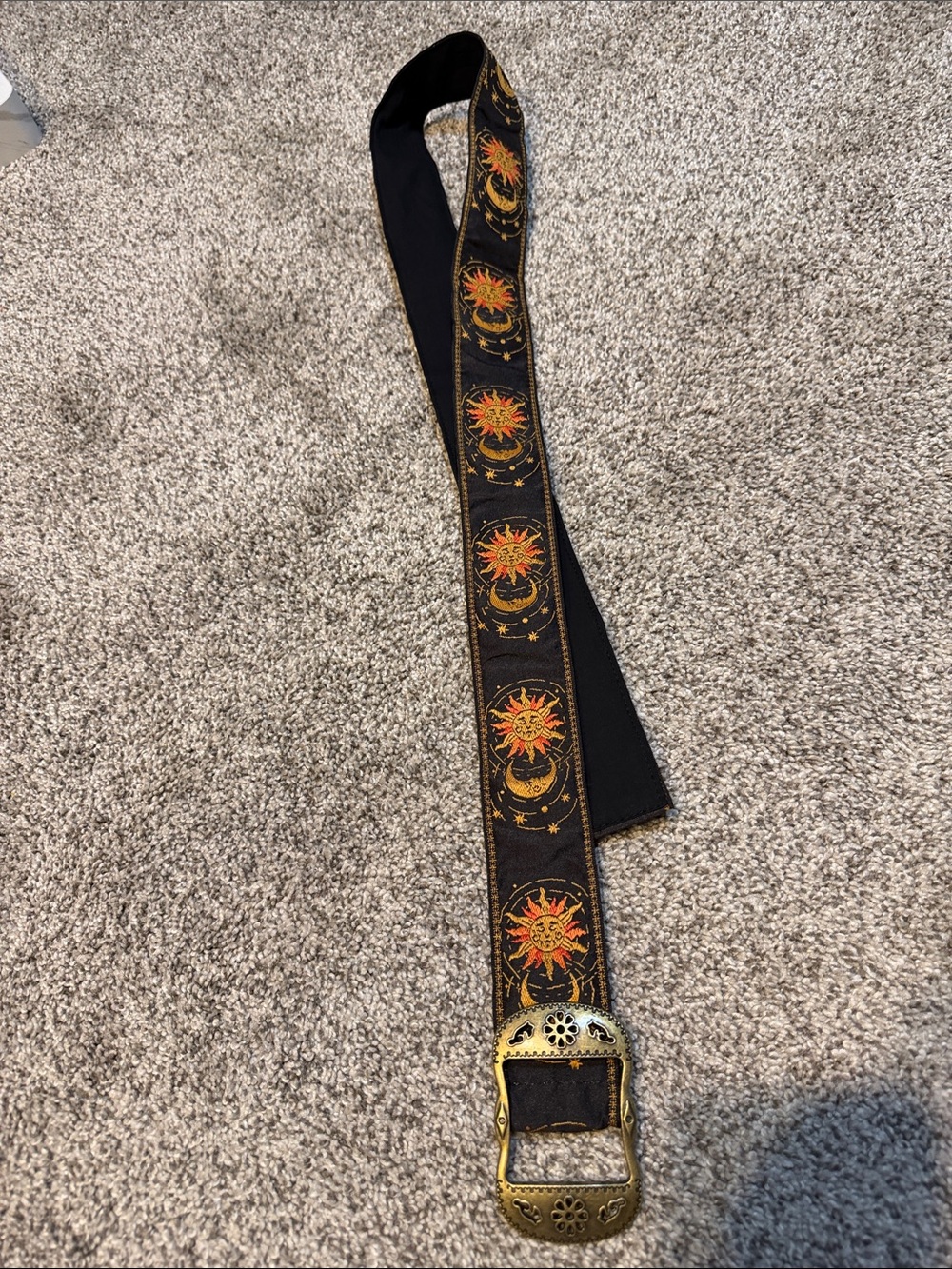 POL Embroidered Sun & Moon Belt- Black with Gold/Yellow